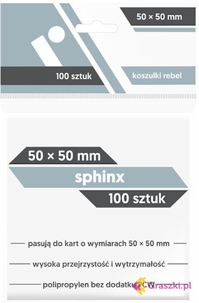 Koszulki na karty Rebel (50x50 mm) Sphinx, 100 sztuk